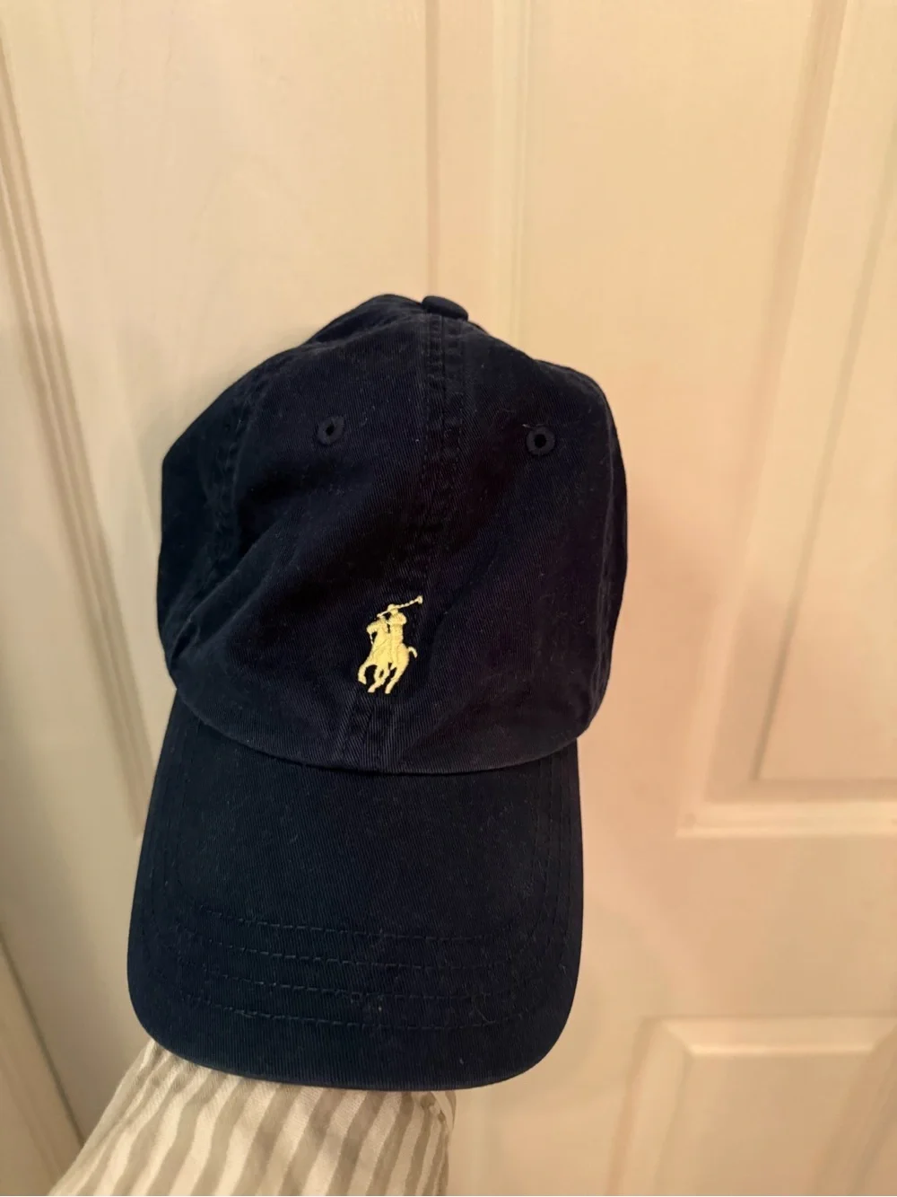 Ralph Lauren Kids Navy Baseball Cap with Cream Polo Logo